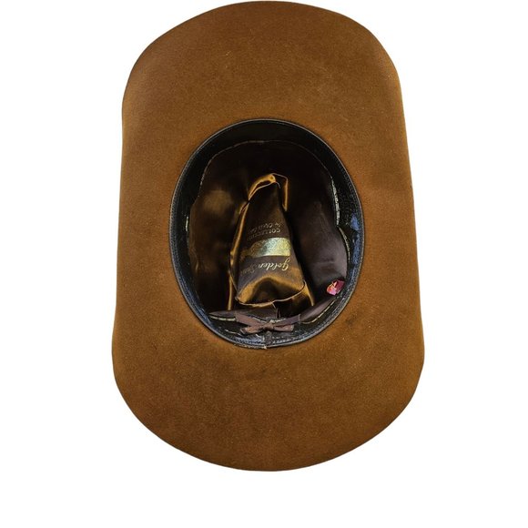 Vintage Chris Eddy Cowboy Hat Brown Wool Ltd Ed Golden Spurs Collec Mens Size 7 - Picture 5 of 11